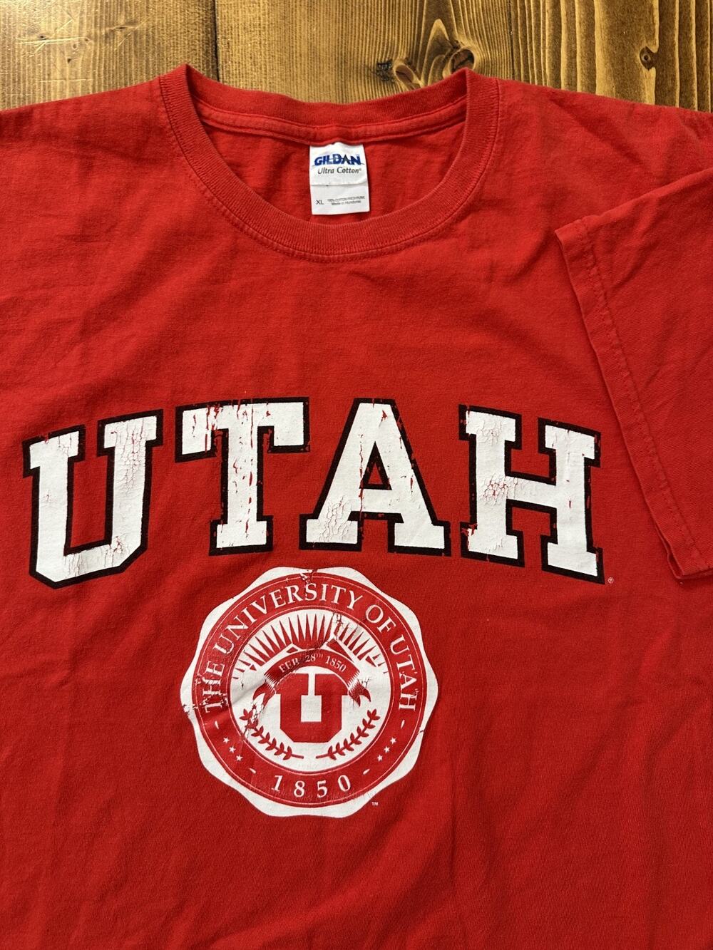 University of UTAH Utes Mens Short Sleeve T-Shirt Red Alternative XL Tee